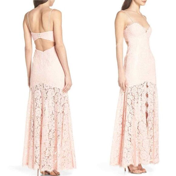 FAME & PARTNERS THE BABE PINK LACE GOWN DRESS sz US 4/ AUS 8 - Picture 1 of 8
